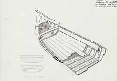 130-Firenze - struttura di barchetto dei renaioli dell'Arno con rivetimento interno